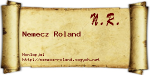 Nemecz Roland névjegykártya